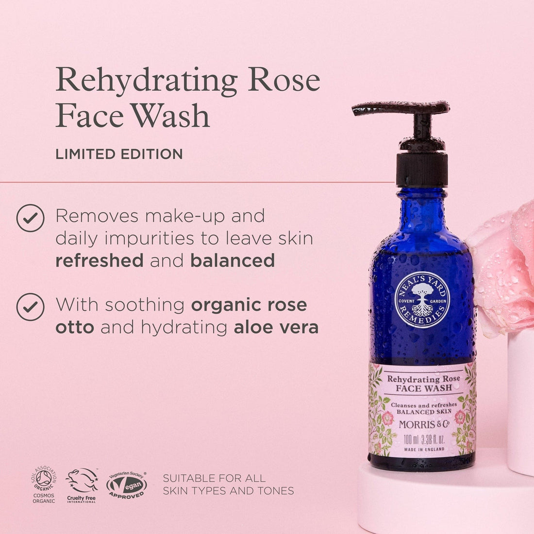 Morris & Co. X Rehydrating Rose Face Wash 100ml