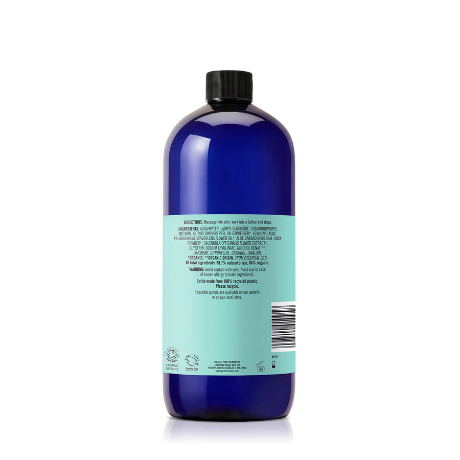 Geranium & Orange Shower Gel 950ml (Comes in Clear Bottle)